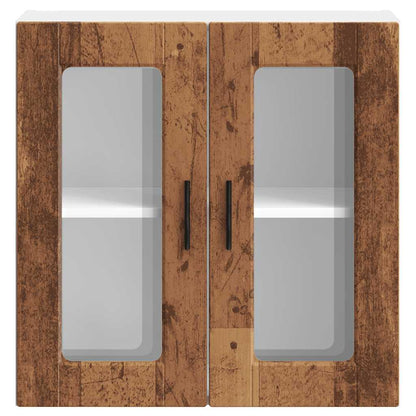 Kitchen Wall Cabinet with Glass Door Porto Old Wood