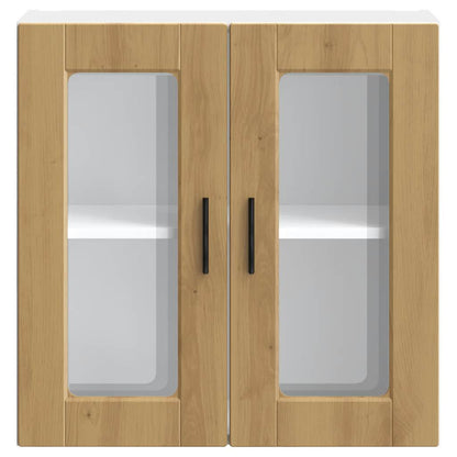 Kitchen Wall Cabinet with Glass Door Porto Artisan Oak