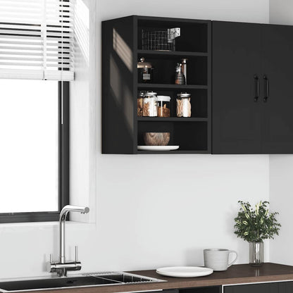 Hanging Cabinet Riga Black 40x29.5x60 cm Engineered Wood