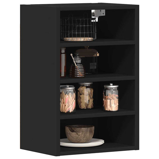 Hanging Cabinet Riga Black 40x29.5x60 cm Engineered Wood