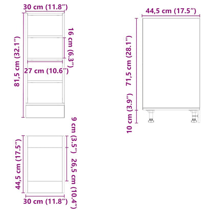Bottom Cabinet Riga Sonoma Oak 30x44.5x81.5 cm Engineered Wood