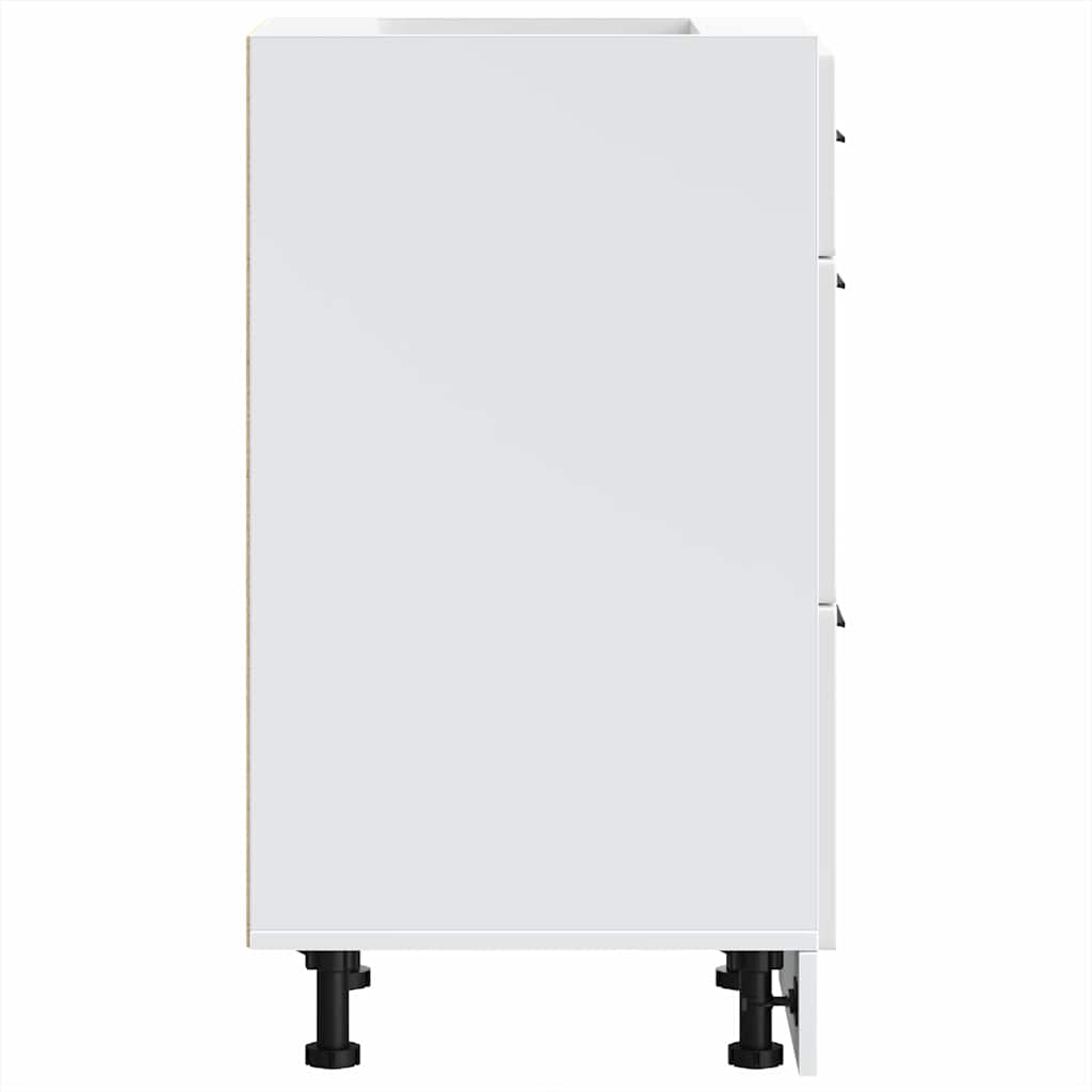 Kitchen Base Cabinet "Porto" High Gloss White Engineered Wood