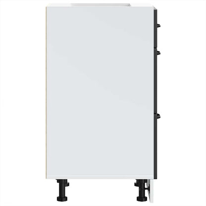 Kitchen Base Cabinet "Lucca" Black Engineered Wood