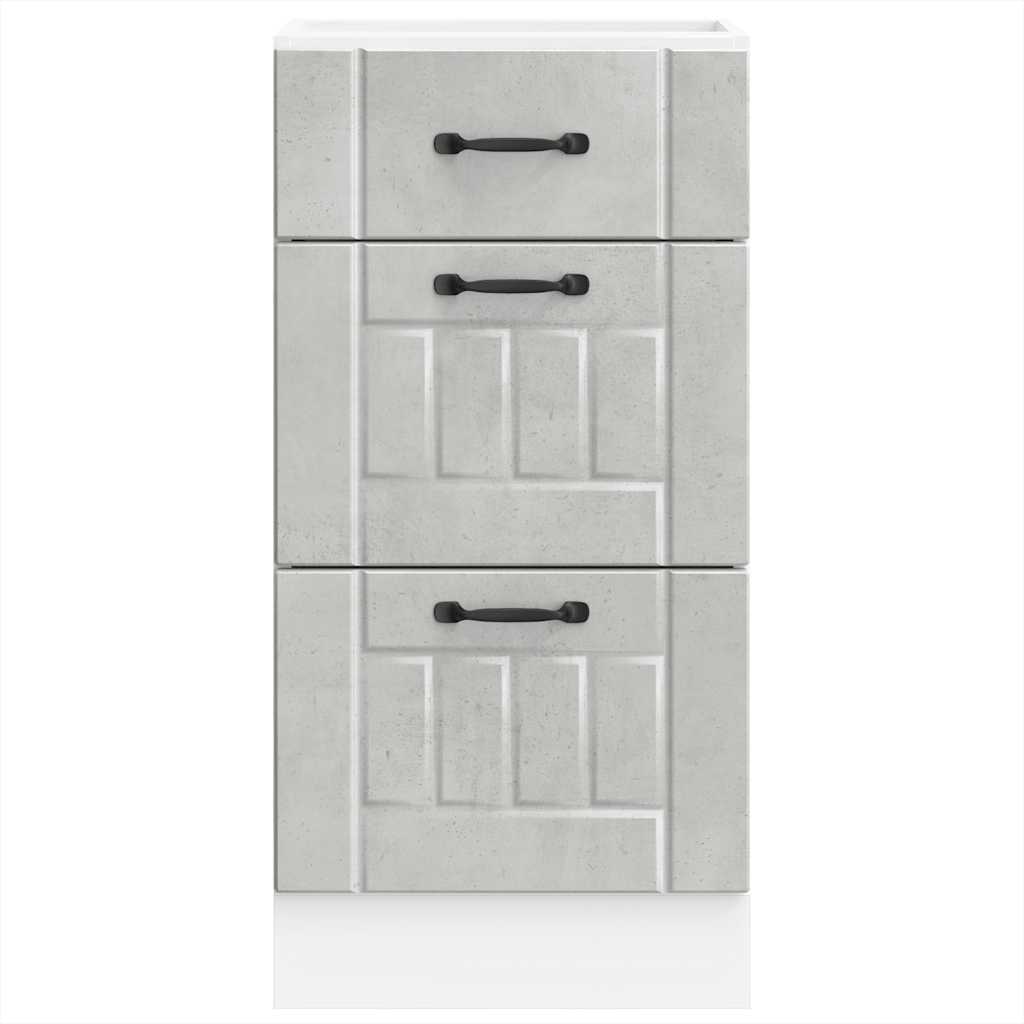 Kitchen Base Cabinet Lucca Concrete Grey Engineered Wood