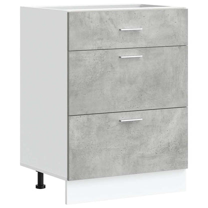 Kitchen Base Cabinet "Lyon" Concrete Grey Engineered Wood