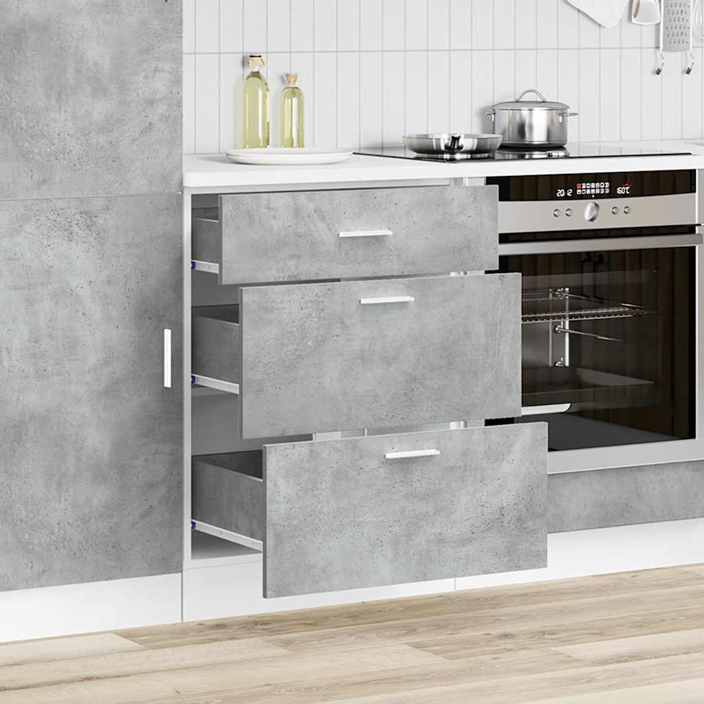 Kitchen Base Cabinet "Lyon" Concrete Grey Engineered Wood
