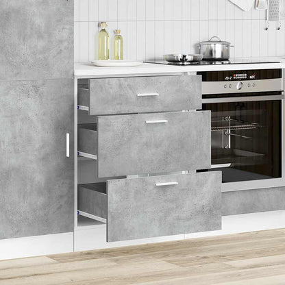 Kitchen Base Cabinet "Lyon" Concrete Grey Engineered Wood