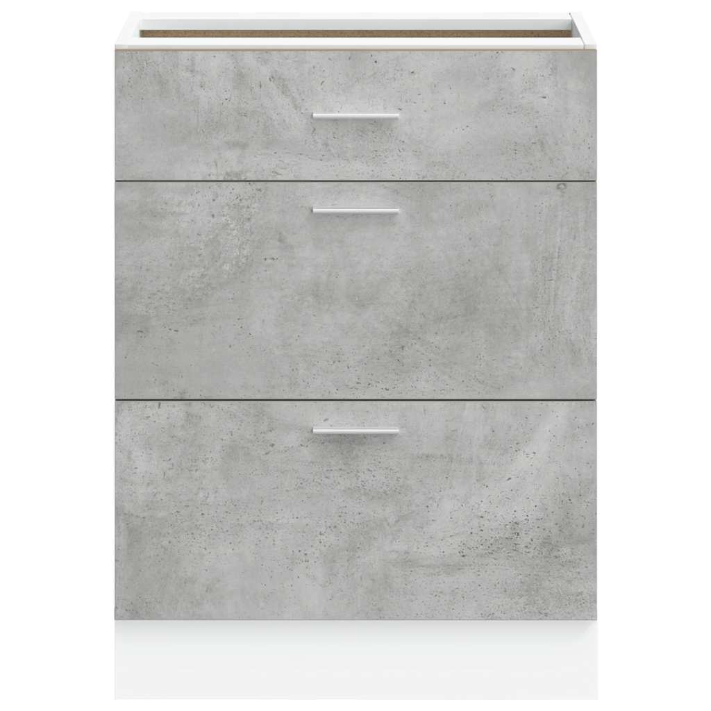 Kitchen Base Cabinet "Lyon" Concrete Grey Engineered Wood