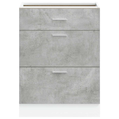 Kitchen Base Cabinet "Lyon" Concrete Grey Engineered Wood