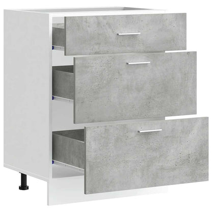 Kitchen Base Cabinet "Lyon" Concrete Grey Engineered Wood