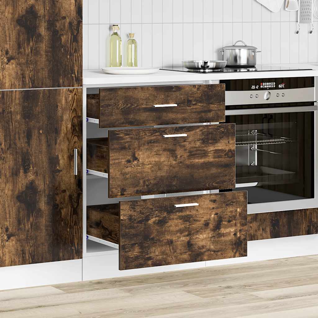 Kitchen Base Cabinet Lyon Smoked Oak Engineered Wood