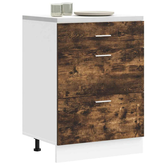 Kitchen Base Cabinet Lyon Smoked Oak Engineered Wood