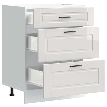 Kitchen Base Cabinet "Porto" High Gloss White Engineered Wood