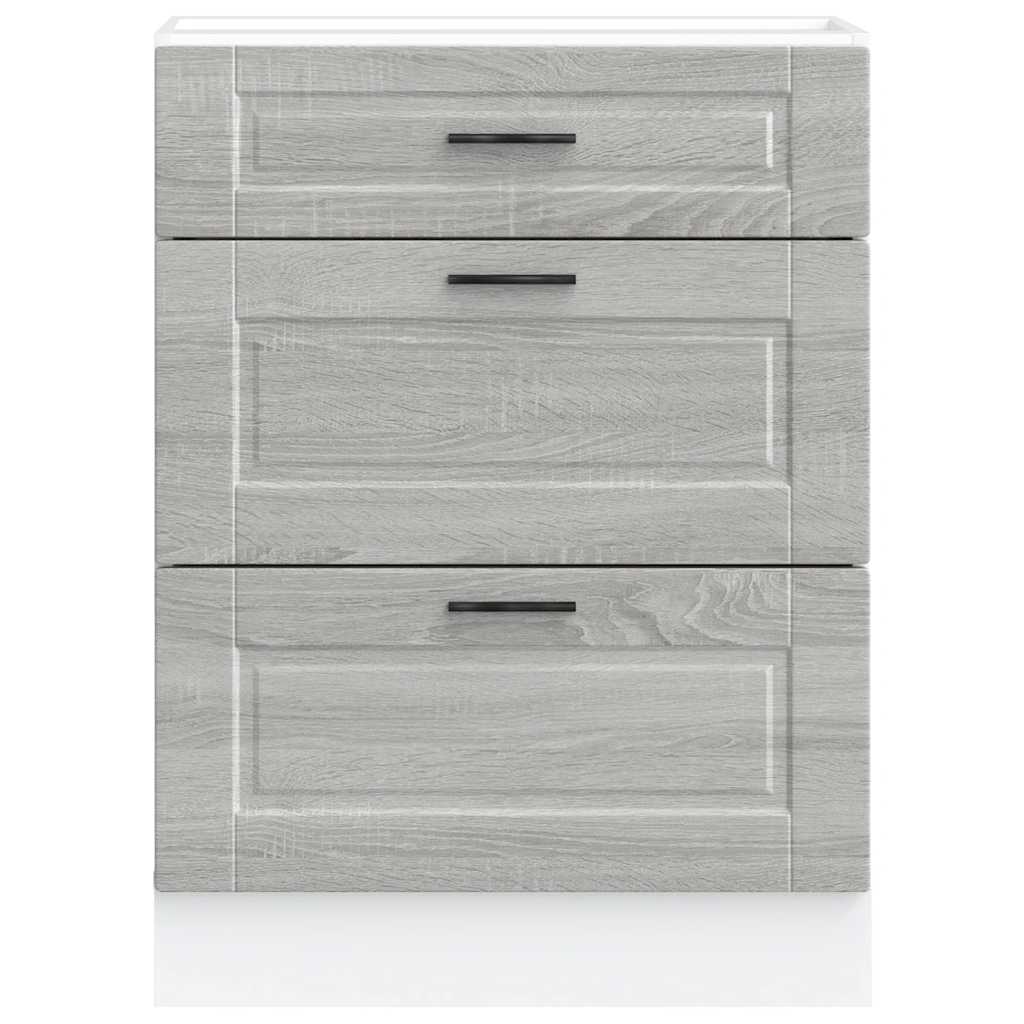 Kitchen Base Cabinet Porto Grey Sonoma Engineered Wood