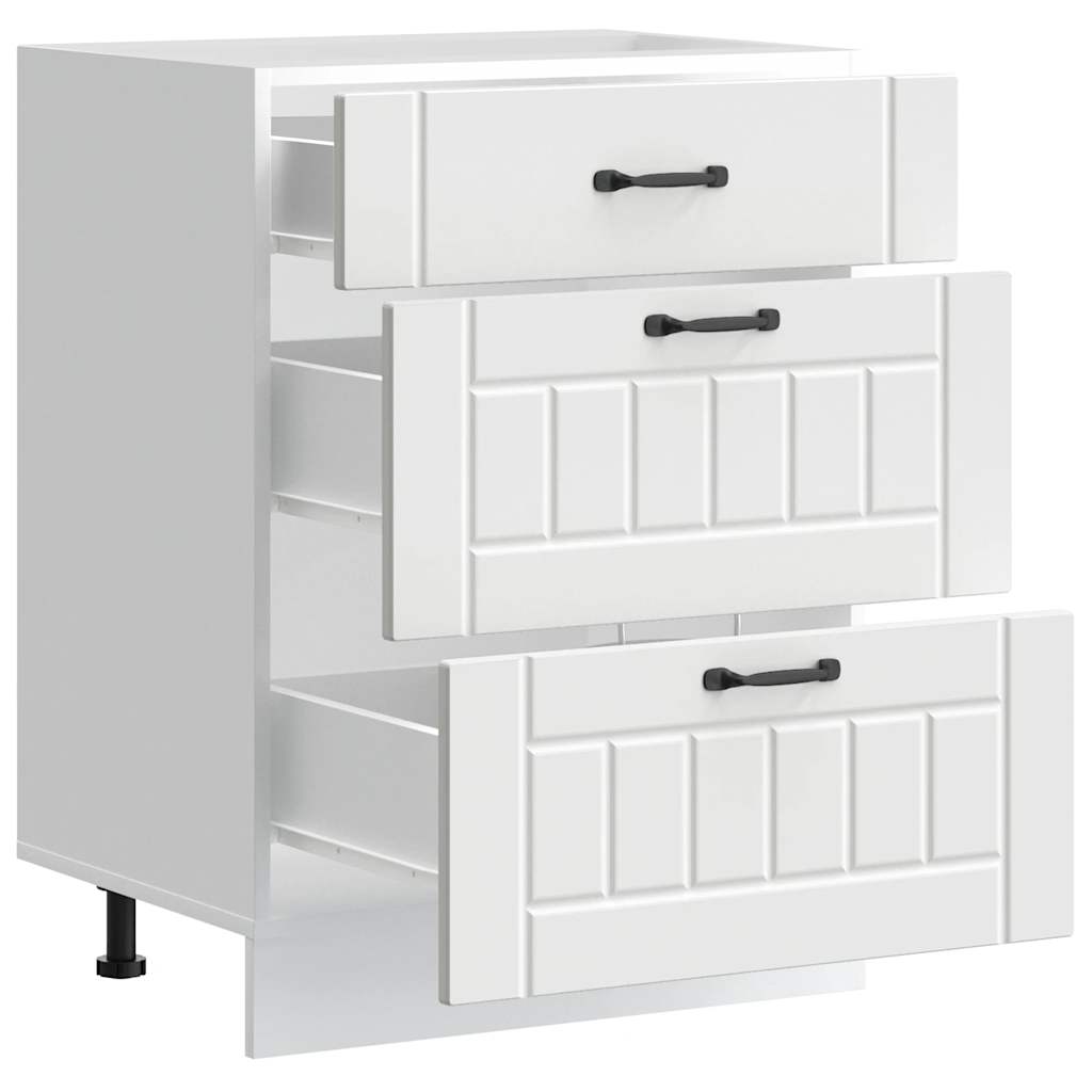 Kitchen Base Cabinet Lucca White Engineered Wood