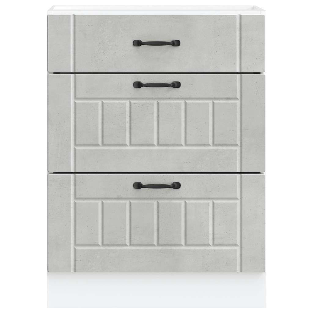 Kitchen Base Cabinet Lucca Concrete Grey Engineered Wood