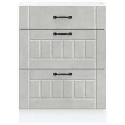 Kitchen Base Cabinet Lucca Concrete Grey Engineered Wood