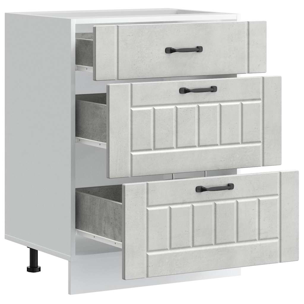 Kitchen Base Cabinet Lucca Concrete Grey Engineered Wood