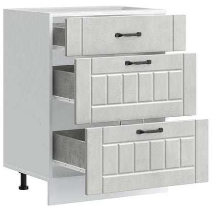 Kitchen Base Cabinet Lucca Concrete Grey Engineered Wood