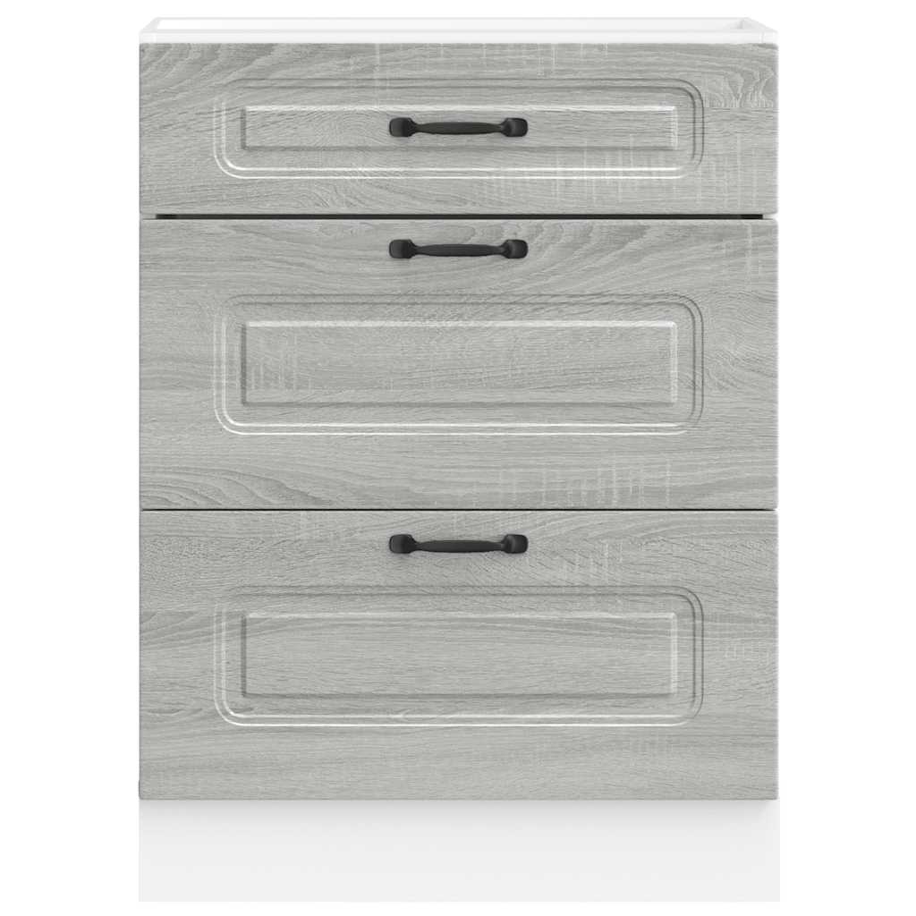 Kitchen Base Cabinet Kalmar Grey Sonoma Engineered Wood