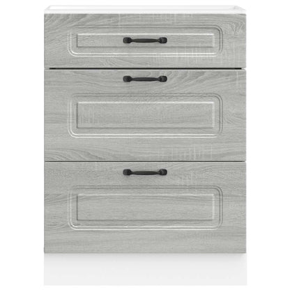 Kitchen Base Cabinet Kalmar Grey Sonoma Engineered Wood