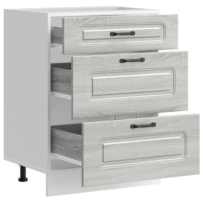 Kitchen Base Cabinet Kalmar Grey Sonoma Engineered Wood