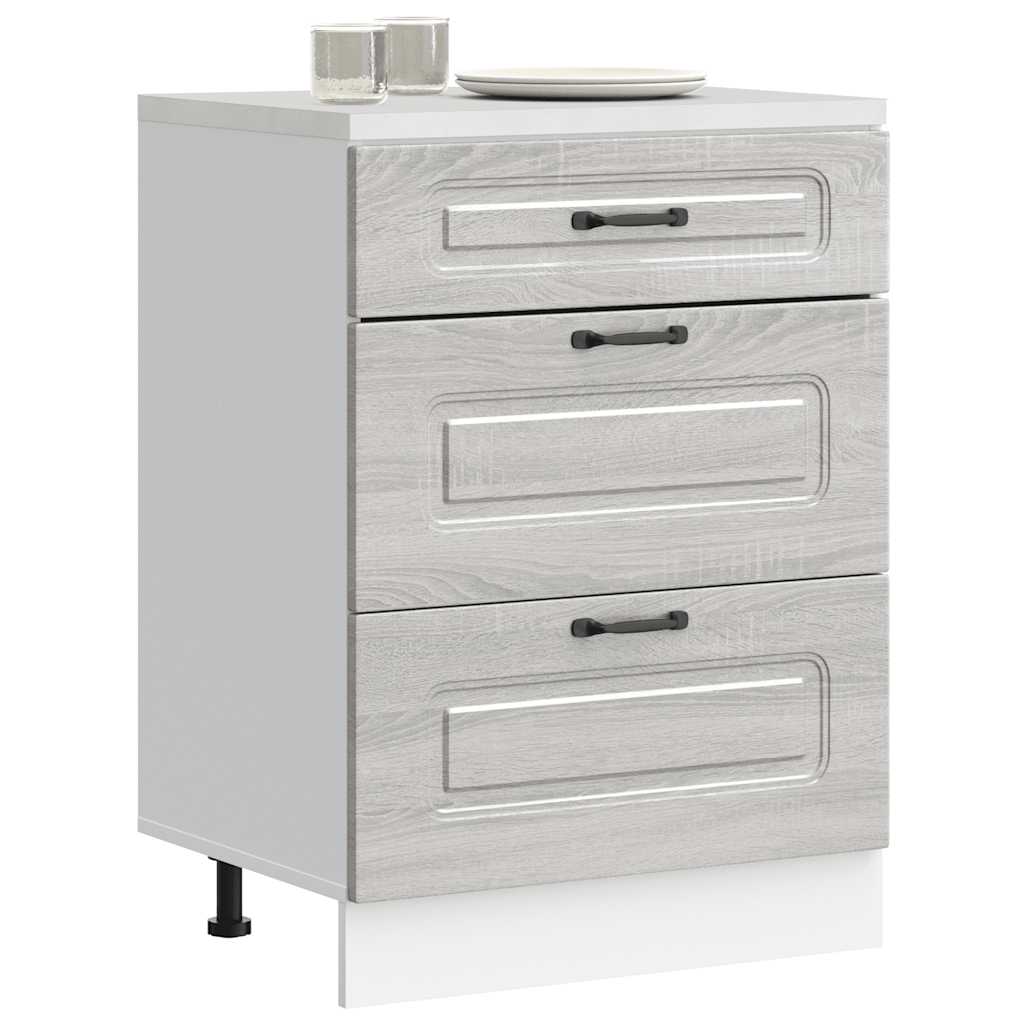 Kitchen Base Cabinet Kalmar Grey Sonoma Engineered Wood