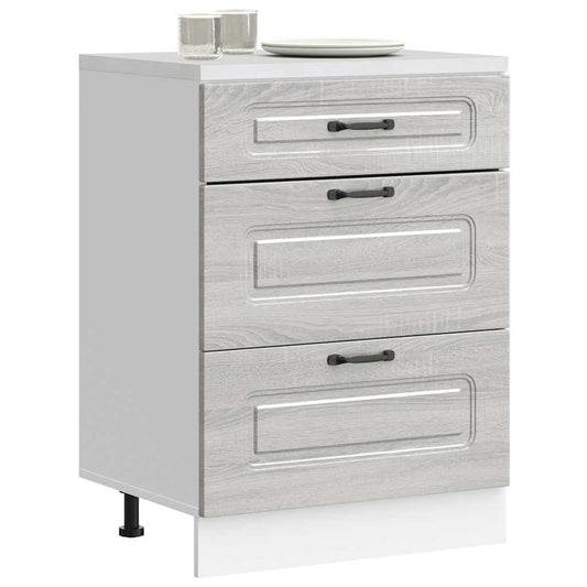 Kitchen Base Cabinet Kalmar Grey Sonoma Engineered Wood