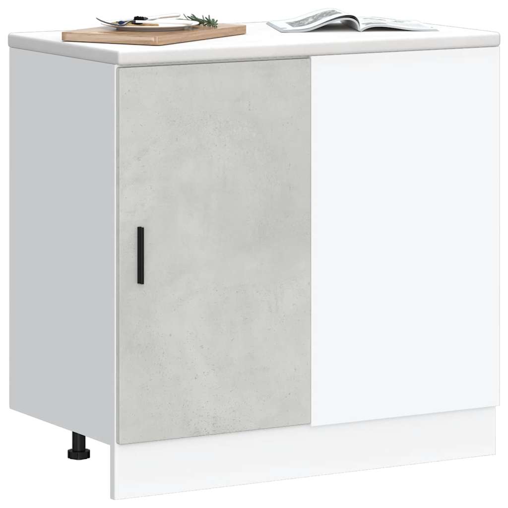 Kitchen Base Cabinet Lyon Concrete Grey Engineered Wood