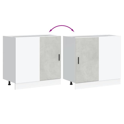 Kitchen Base Cabinet Lyon Concrete Grey Engineered Wood