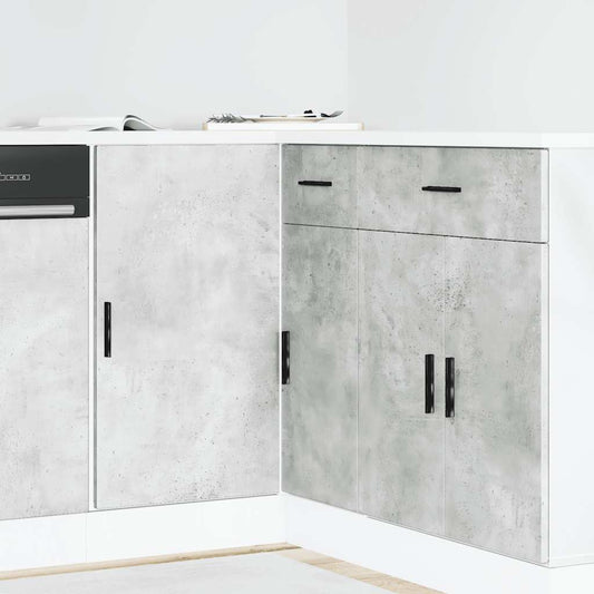 Kitchen Base Cabinet Lyon Concrete Grey Engineered Wood