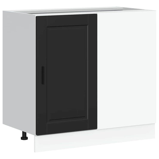 Kitchen Base Cabinet "Porto" Black Engineered Wood