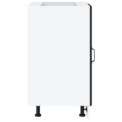 Kitchen Base Cabinet "Porto" Black Engineered Wood