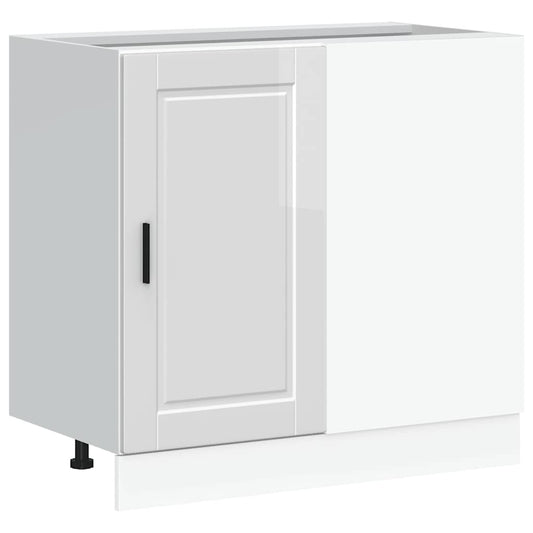 Kitchen Base Cabinet "Porto" High Gloss White Engineered Wood