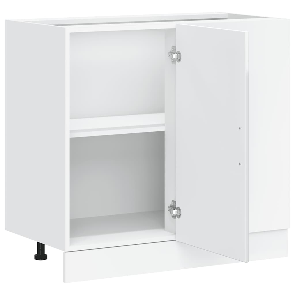 Kitchen Base Cabinet "Porto" High Gloss White Engineered Wood