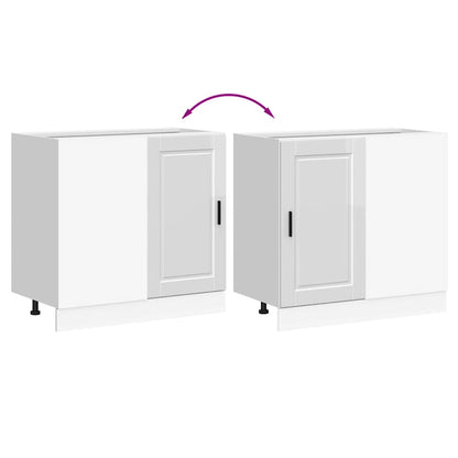 Kitchen Base Cabinet "Porto" High Gloss White Engineered Wood