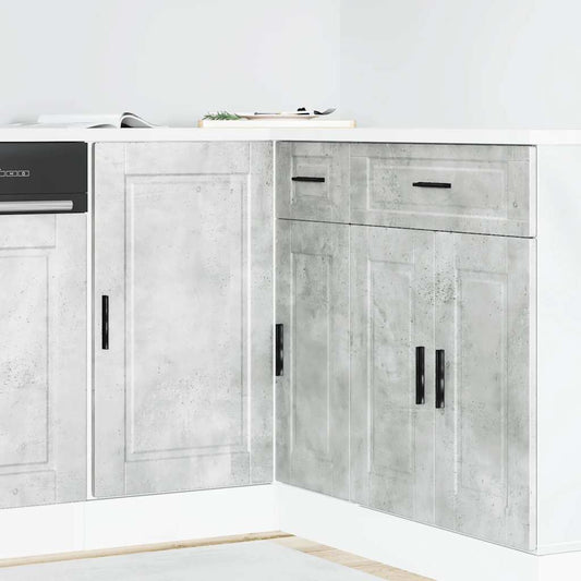 Kitchen Base Cabinet Porto Concrete Grey Engineered Wood
