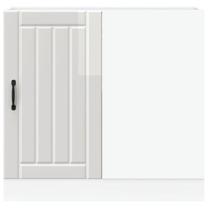 Kitchen Base Cabinet "Lucca" High Gloss White Engineered Wood