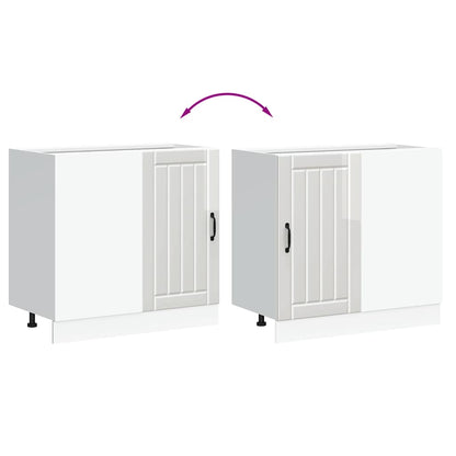 Kitchen Base Cabinet "Lucca" High Gloss White Engineered Wood