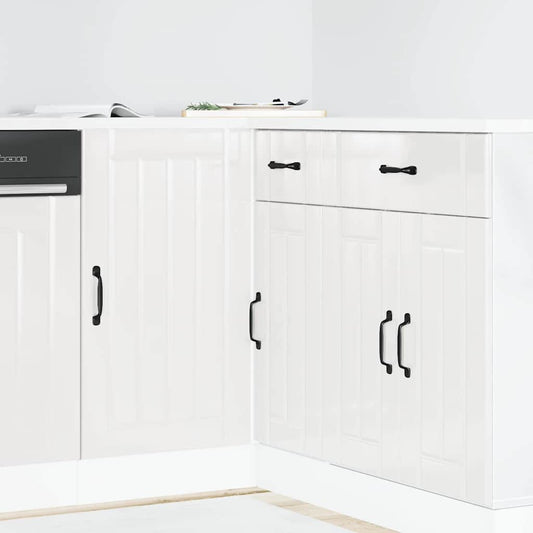 Kitchen Base Cabinet "Lucca" High Gloss White Engineered Wood