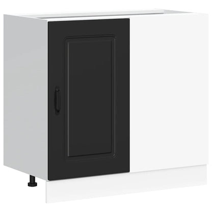 Kitchen Base Cabinet "Kalmar" Black Engineered Wood