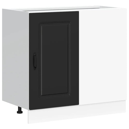 Kitchen Base Cabinet "Kalmar" Black Engineered Wood