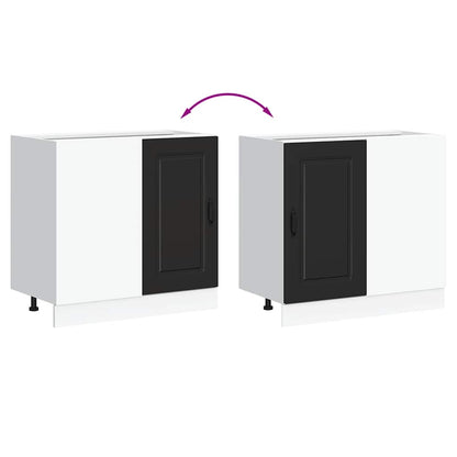 Kitchen Base Cabinet "Kalmar" Black Engineered Wood