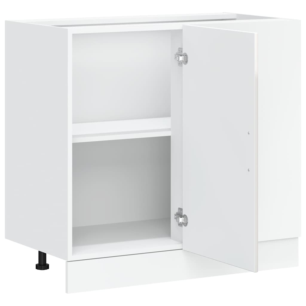 Kitchen Base Cabinet "Kalmar" High Gloss White Engineered Wood