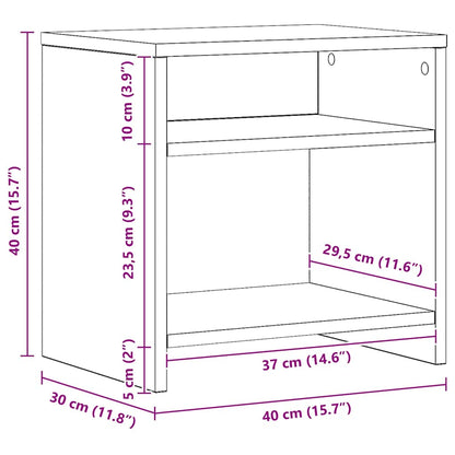 Bedside Cabinet Aritisian Oak 40x30x40 cm Engineered Wood