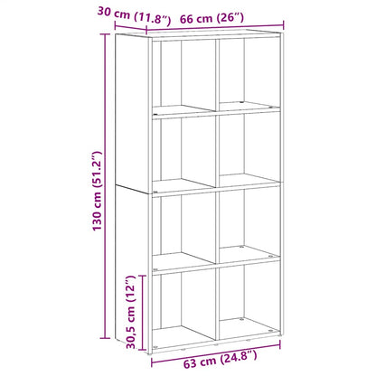 Book Cabinet Artisan Oak 66x30x130 cm Engineered Wood