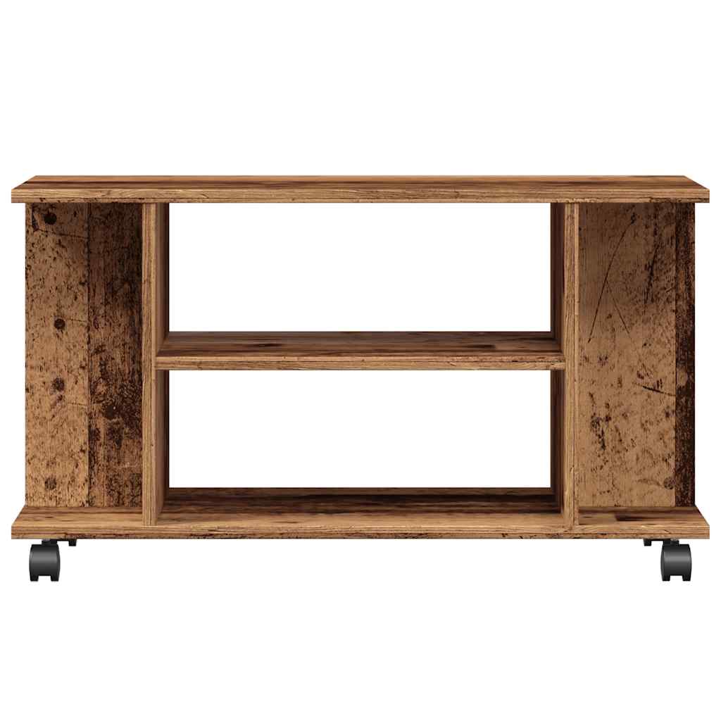 TV Cabinet with Castors Old Wood 80x40x45 cm Engineered Wood