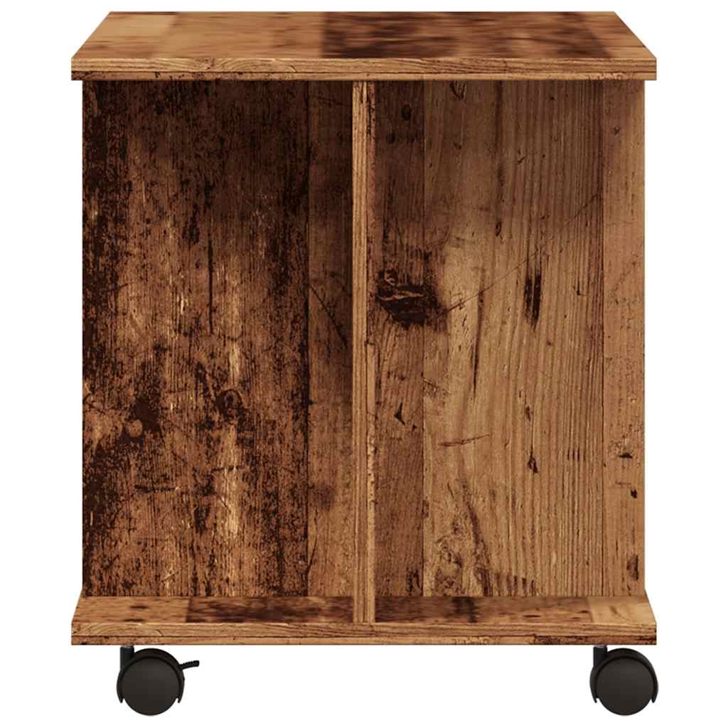 TV Cabinet with Castors Old Wood 80x40x45 cm Engineered Wood