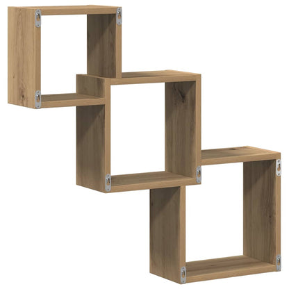 Wall Cube Shelves Artisan Oak 68x15x68 cm Engineered Wood
