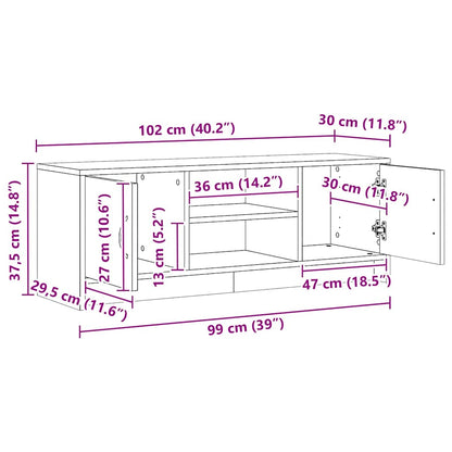 TV Cabinet Artisan Oak 102x30x37.5 cm Engineered Wood